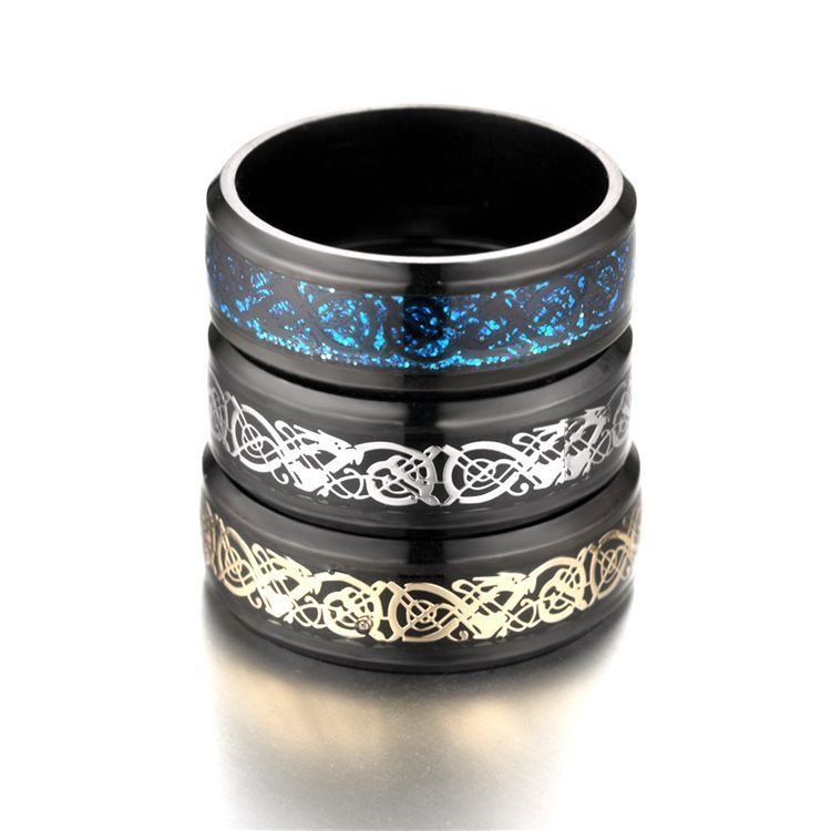 Dragon Pattern Stainless Steel Ring Jewelry