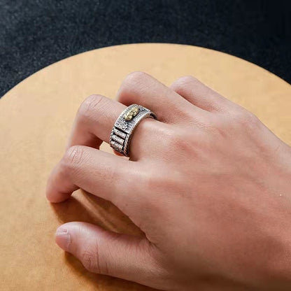 925 Sterling Silver Prayer Wheel Ring