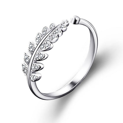 Simple Adjustable Leaf Ring - Odiune