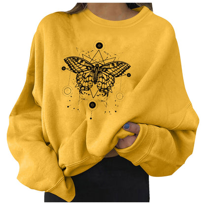 Simple Butterfly Series Loose Sweater - Odiune