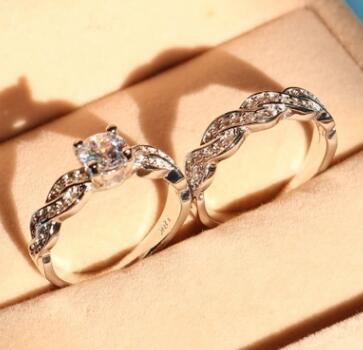 New set of rings wedding ring set men and women couple ring jewelry - Odiune