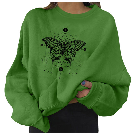 Simple Butterfly Series Loose Sweater - Odiune