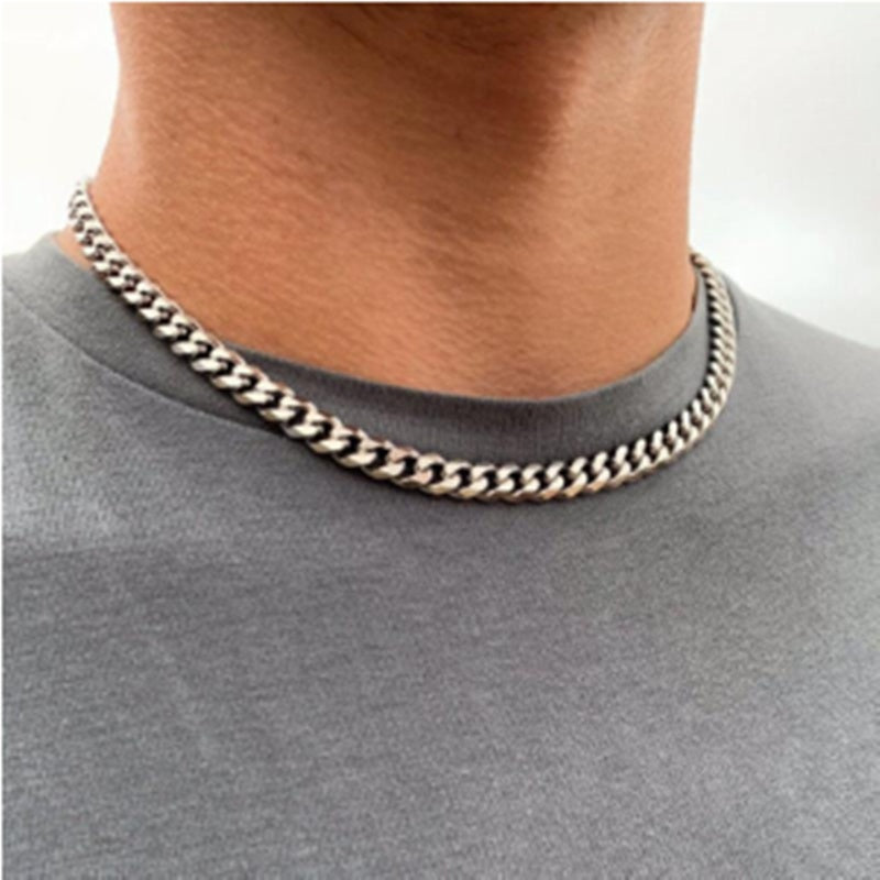 Cuban Link Chain Necklace Men Titanium Steel - Odiune