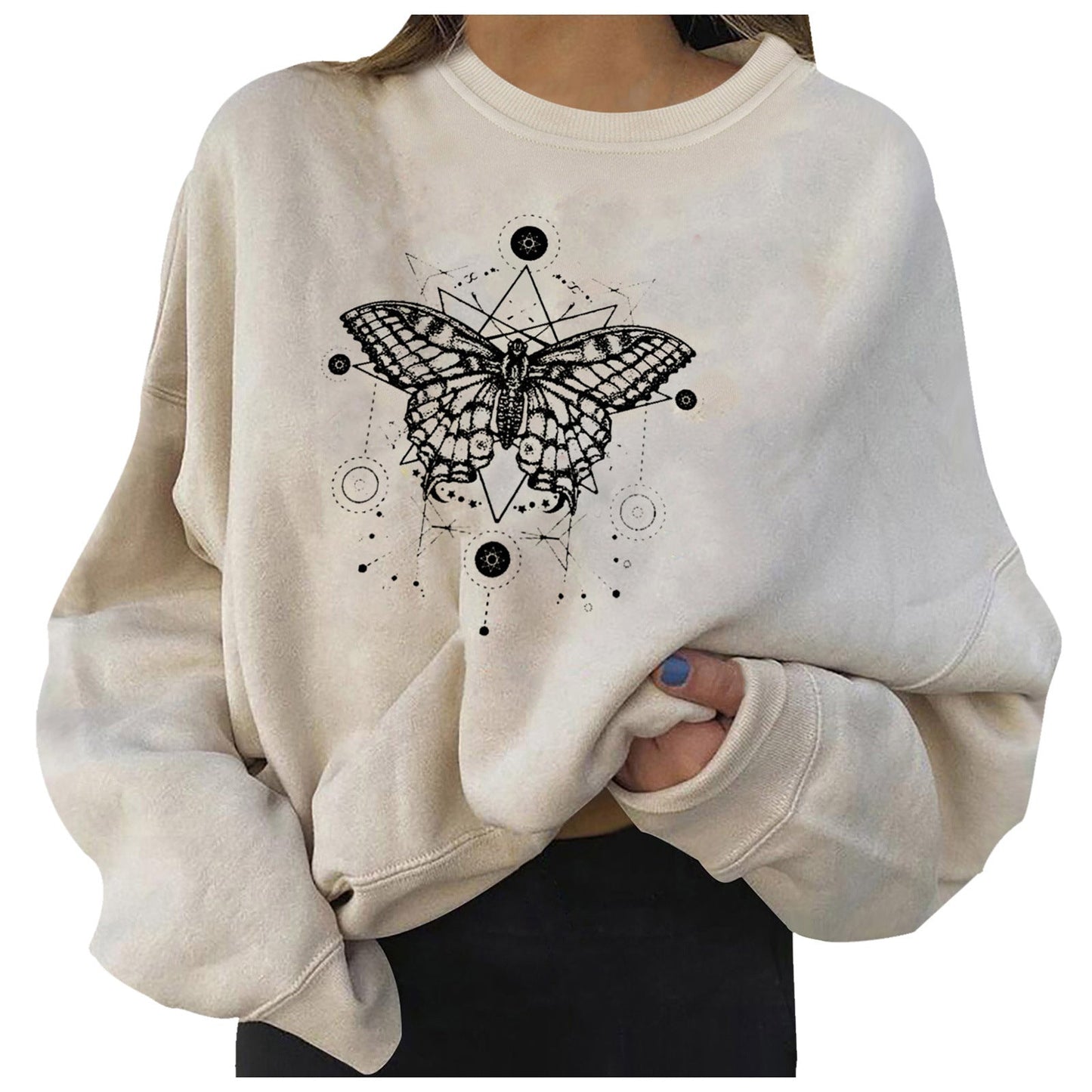 Simple Butterfly Series Loose Sweater - Odiune