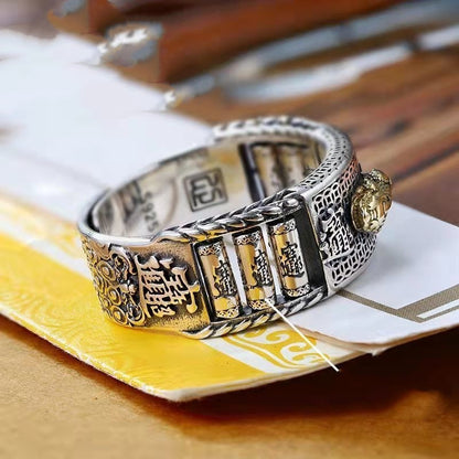 925 Sterling Silver Prayer Wheel Ring