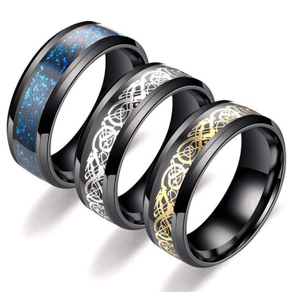 Dragon Pattern Stainless Steel Ring Jewelry