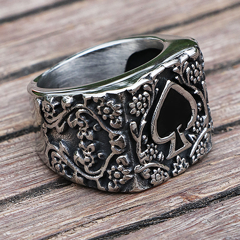 Spade Titanium Steel Ring