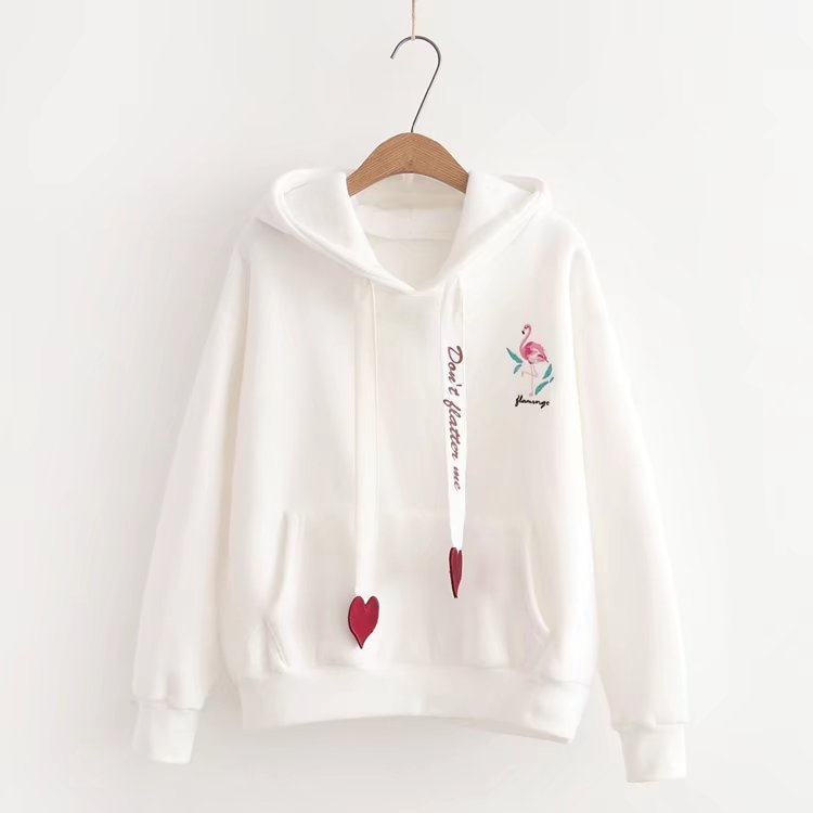 Velvet Flamingo Love Hooded Sweatshirt - Odiune