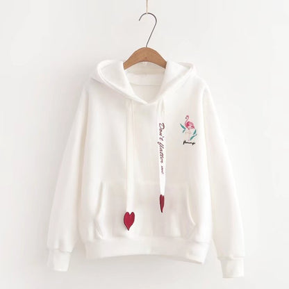 Velvet Flamingo Love Hooded Sweatshirt - Odiune