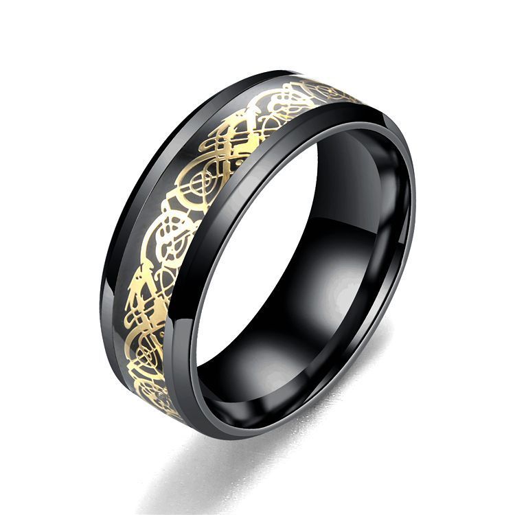 Dragon Pattern Stainless Steel Ring Jewelry