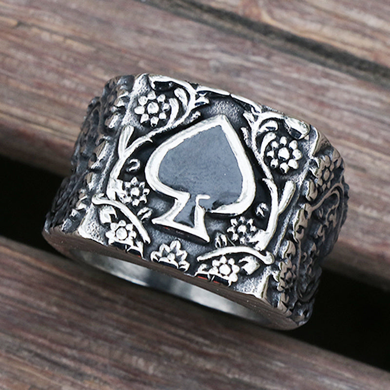 Spade Titanium Steel Ring