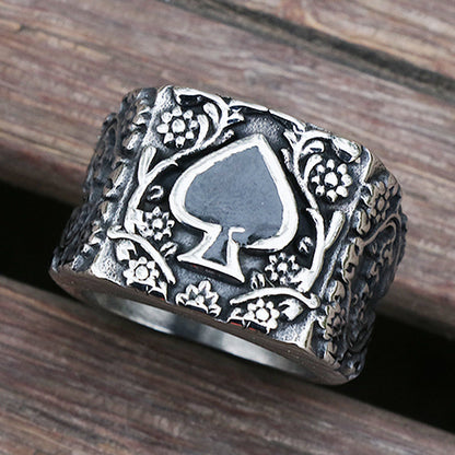 Spade Titanium Steel Ring