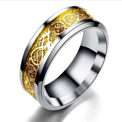 Dragon Pattern Stainless Steel Ring Jewelry