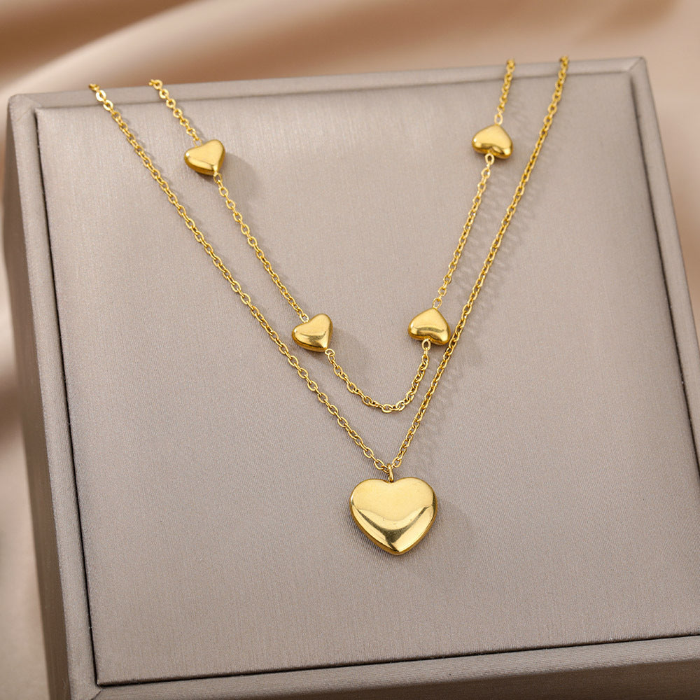 Stainless Steel Heart Pendant Necklaces