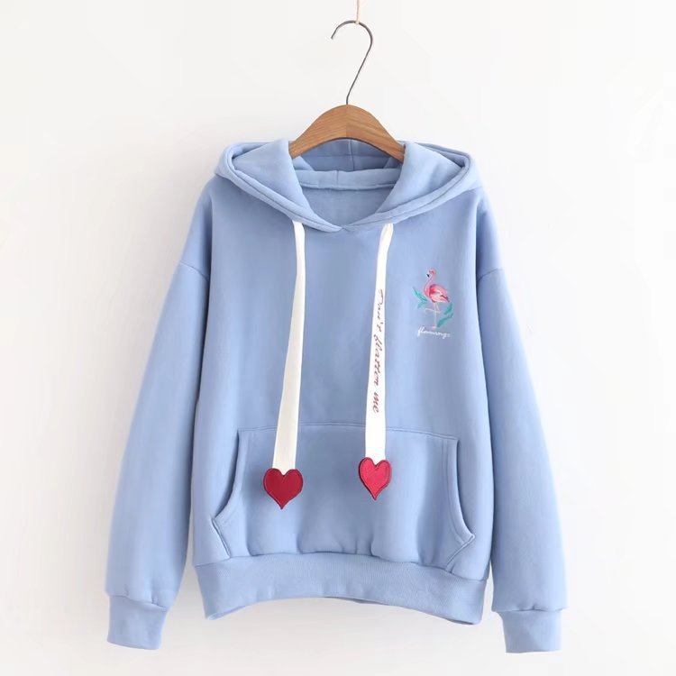 Velvet Flamingo Love Hooded Sweatshirt - Odiune