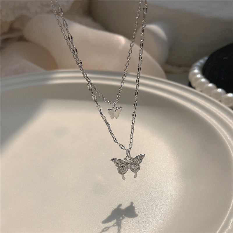 Cute Double Butterfly Necklace