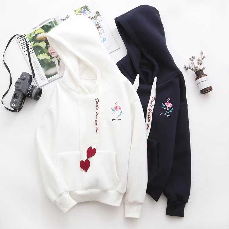 Velvet Flamingo Love Hooded Sweatshirt - Odiune